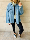 Denim Frayed Over Shirt