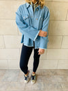 Denim Frayed Over Shirt