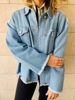 Denim Frayed Over Shirt