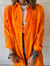 Orange Anglaise Long Shirt