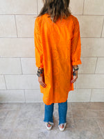 Orange Anglaise Long Shirt