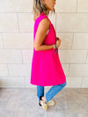 Fuchsia Sleeveless Blazer Vest