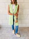 Lime Sleeveless Blazer Vest