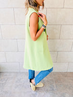 Lime Sleeveless Blazer Vest