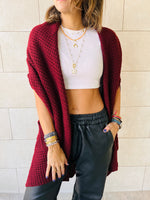 Plum Shawl Knit Cardi