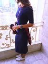 Fall Navy Midi Sweat Dress