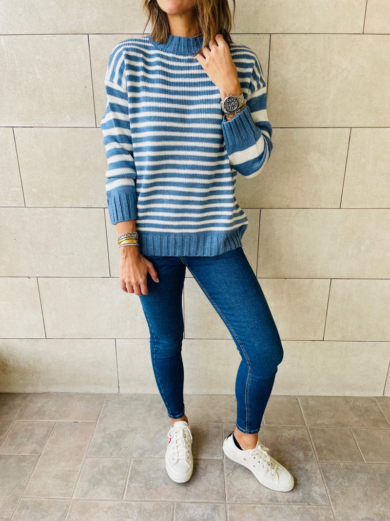 Blue Striped Pullover