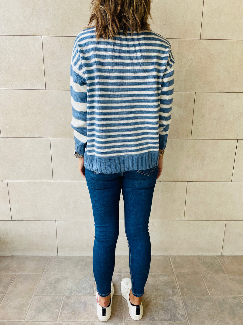 Blue Striped Pullover