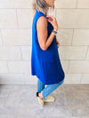 Blue Sleeveless Blazer Vest