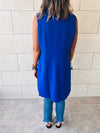 Blue Sleeveless Blazer Vest