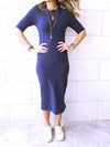 Fall Navy Midi Sweat Dress