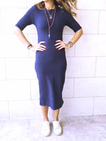 Fall Navy Midi Sweat Dress