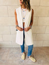 White Sleeveless Blazer Vest