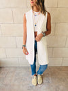 White Sleeveless Blazer Vest