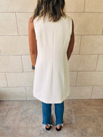 White Sleeveless Blazer Vest