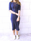 Fall Navy Midi Sweat Dress