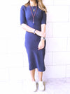 Fall Navy Midi Sweat Dress