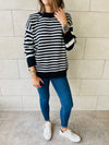 Black Striped Pullover