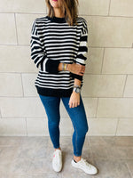 Black Striped Pullover