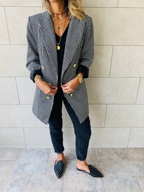 The Luxe Houndstooth Blazer
