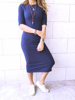 Fall Navy Midi Sweat Dress