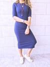 Fall Navy Midi Sweat Dress