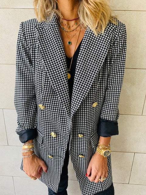 The Luxe Houndstooth Blazer