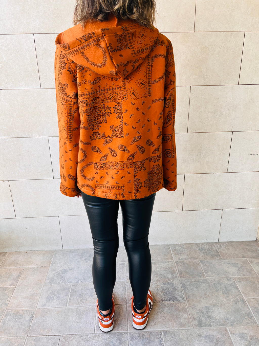 Orange Hit The Road Bandana Fleeceline Zip Up