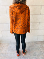 Orange Hit The Road Bandana Fleeceline Zip Up