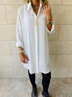 Essential White LongLine Shirt