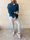 Dark Blue Cropped Denim Jacket