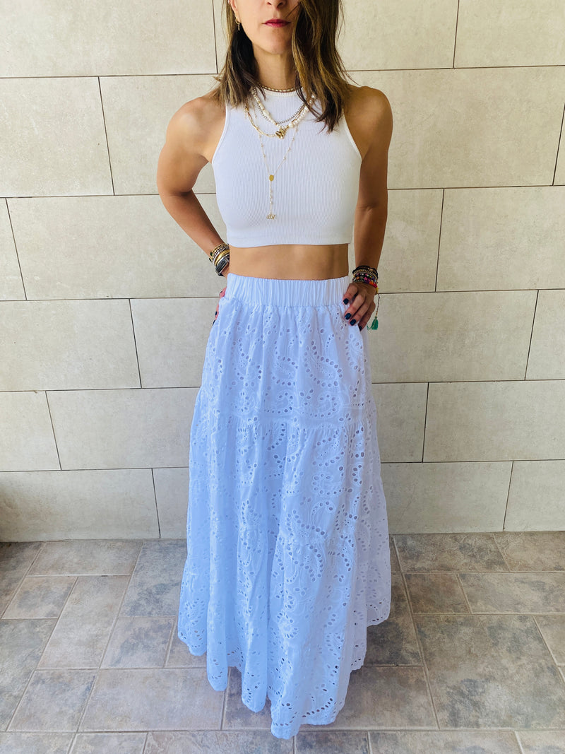White Anglaise Skirt