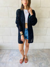 Black Pattern Cut Out Cardigan
