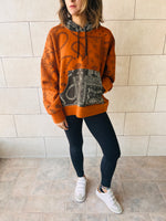 Orange Hit The Road Bandana Fleece Line Sweatshirt