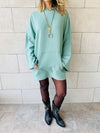 Mint Uptown LongLine Knit Hoodie