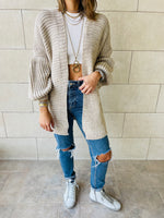 Beige Fluffing Cardigan