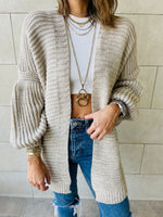 Beige Fluffing Cardigan