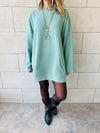 Mint Uptown LongLine Knit Hoodie