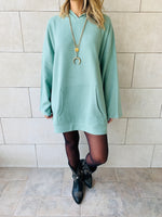 Mint Uptown LongLine Knit Hoodie
