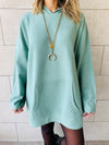 Mint Uptown LongLine Knit Hoodie