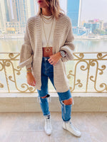 Beige Fluffing Cardigan