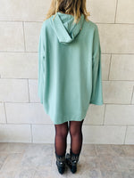 Mint Uptown LongLine Knit Hoodie