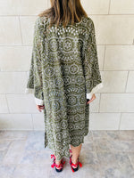Olive Embroidered Kimono