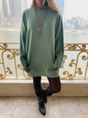 Mint Uptown LongLine Knit Hoodie
