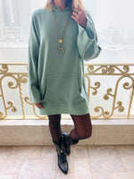 Mint Uptown LongLine Knit Hoodie