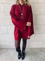 Burgundy Uptown LongLine Knit Hoodie