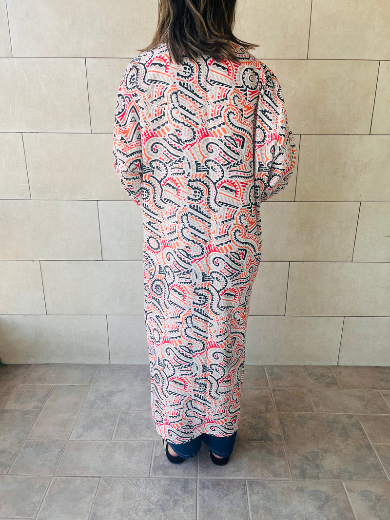 Aztec Get Happy Printed Kimono