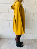 Mustard Uptown LongLine Knit Hoodie