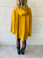 Mustard Uptown LongLine Knit Hoodie