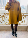 Mustard Uptown LongLine Knit Hoodie